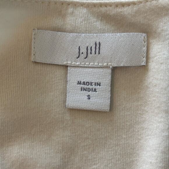 J. Jill Women's Small Ivory Black Embroidered Boho Bell Sleeve Tunic Top Shirt - Picture 3 of 11